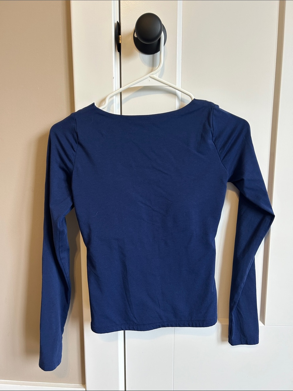 Women's Abercrombie Long-Sleeve Crew Top in Navy